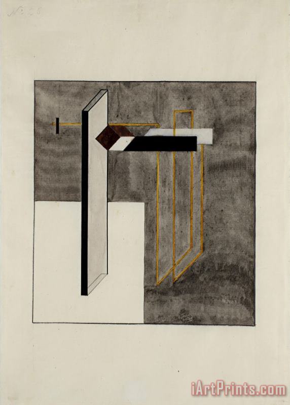 Study for Proun 4b painting - El Lissitzky Study for Proun 4b Art Print