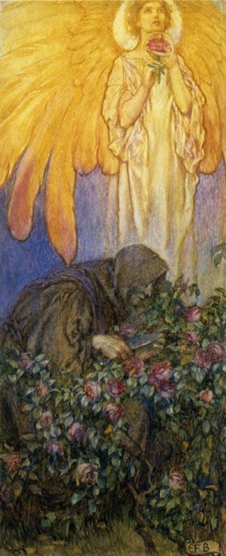 My Rose I Gather for The Breast of God painting - Eleanor Fortescue Brickdale My Rose I Gather for The Breast of God Art Print