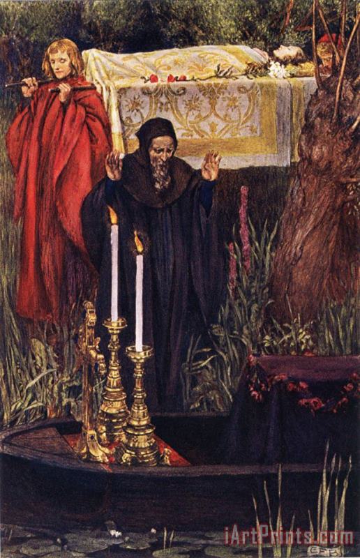 Eleanor Fortescue Brickdale The Passing of Elaine Art Painting