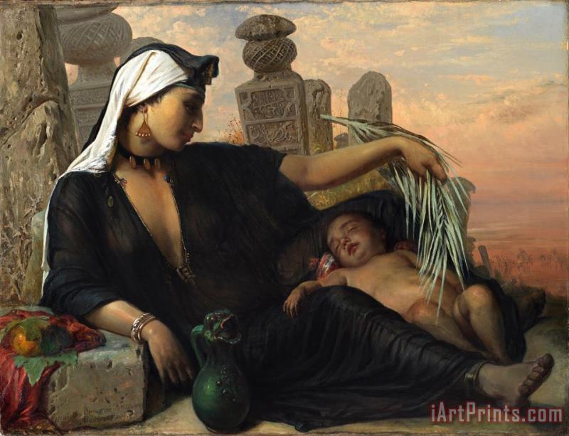 An Egyptian Fellah Woman with Her Baby painting - Elisabeth Jerichau Baumann An Egyptian Fellah Woman with Her Baby Art Print