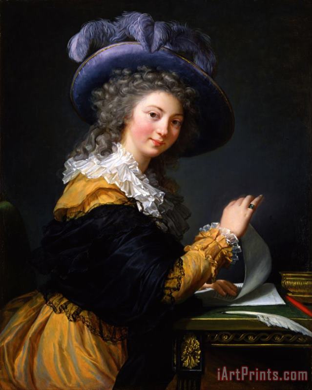 Elisabeth Louise Vigee Lebrun Comtesse De Ceres Former Title (from 1963 to 1992) Lady Folding a Letter Art Painting