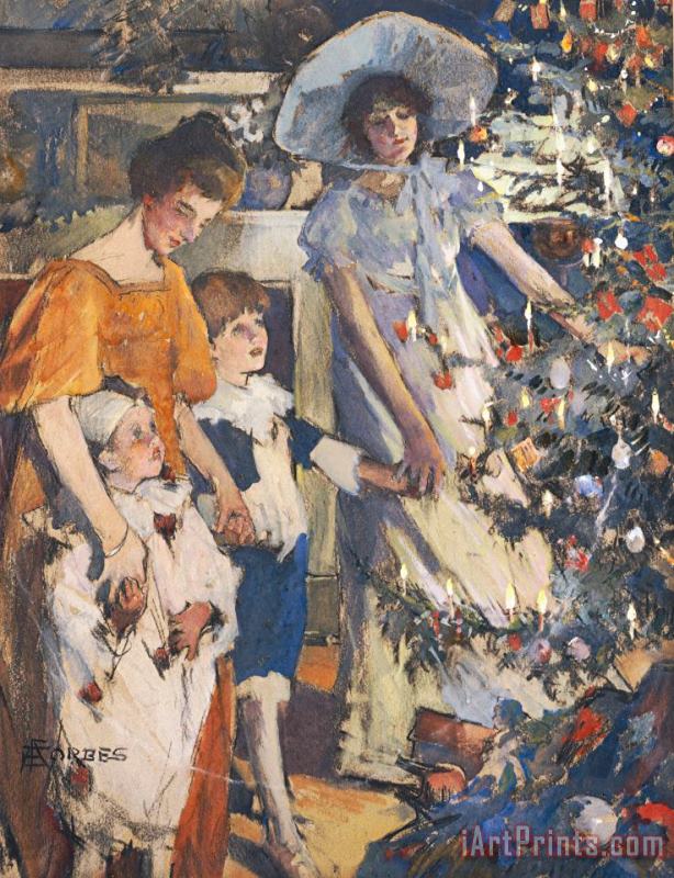 The Christmas Tree painting - Elizabeth Adela Stanhope Forbes The Christmas Tree Art Print