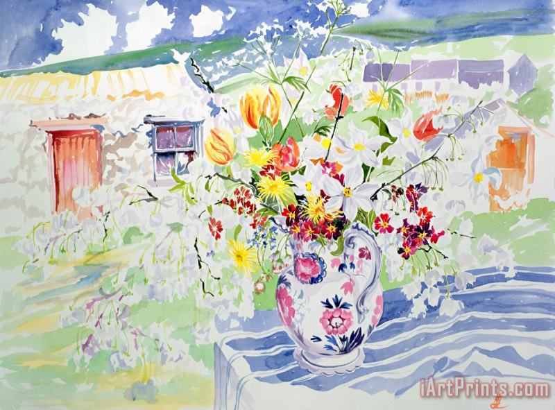 Elizabeth Jane Lloyd Spring Flowers On The Island Art Painting
