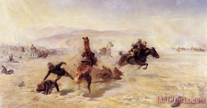 Rescue of The Wounded, Afghanistan painting - Elizabeth Thompson Rescue of The Wounded, Afghanistan Art Print