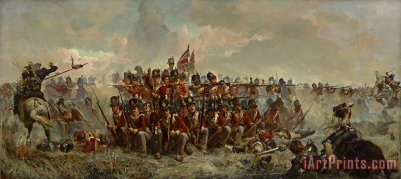 The 28th Regiment at Quatre Bras, 1815 painting - Elizabeth Thompson The 28th Regiment at Quatre Bras, 1815 Art Print