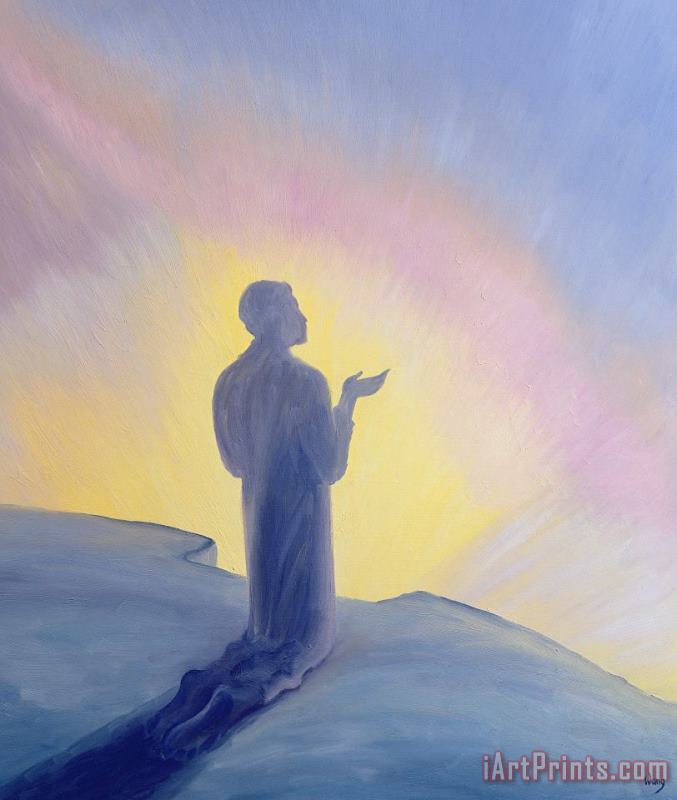In His life on earth Jesus prayed to His Father with praise and thanks painting - Elizabeth Wang In His life on earth Jesus prayed to His Father with praise and thanks Art Print