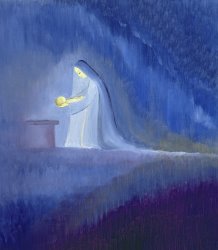 Elizabeth Wang The Virgin Mary cared for her child Jesus with simplicity and joy painting