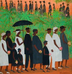 Ellis Wilson The Funeral Procession painting