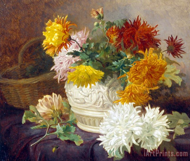 Still Life of Chrysanthemums painting - Eloise Harriet Stannard Still Life of Chrysanthemums Art Print
