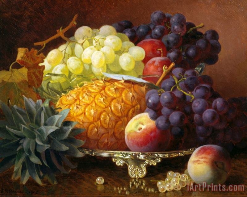 Eloise Harriet Stannard Still Life of Grapes And Pineapples Art Painting