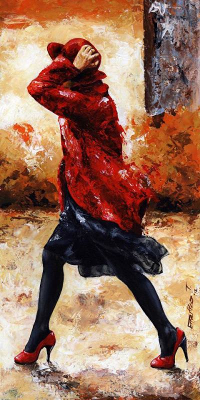 Emerico Toth Lady in Red 28 Art Print