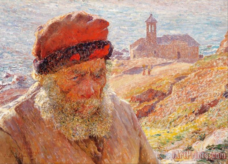 Emile Claus Ampelio, Old Fisherman of Bordighera Art Print