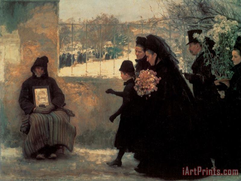 All Saints' Day painting - Emile Friant All Saints' Day Art Print