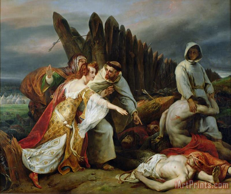 Emile Jean Horace Vernet Edith Finding the Body of Harold Art Painting
