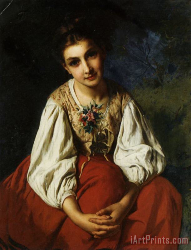 Emile Munier Portrait of a Young Girl Art Painting