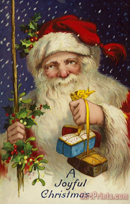 A Joyful Christmas painting - English School A Joyful Christmas Art Print