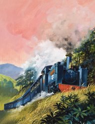 English School All Aboard for Devil's Bridge painting