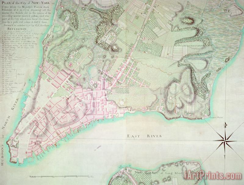 English School Antique Map of New York Art Print