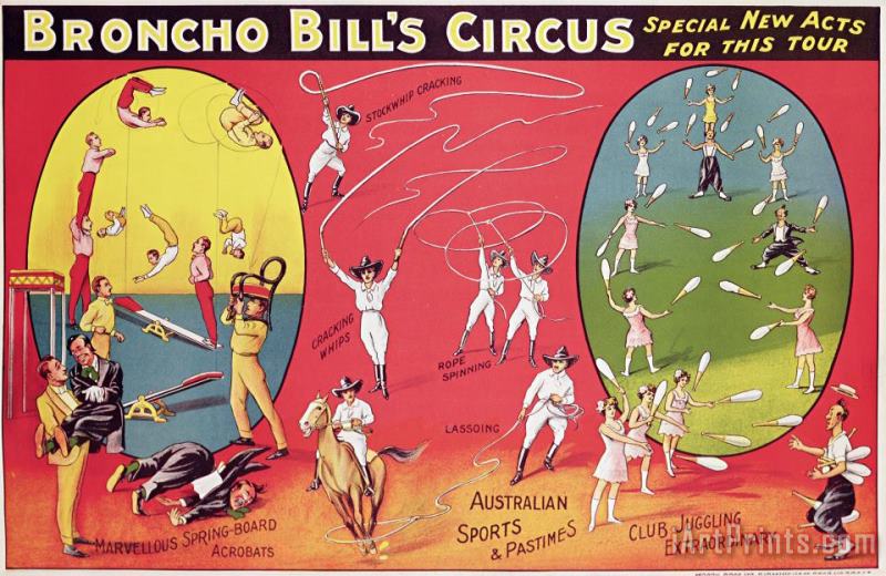 English School Bronco Bills Circus Art Painting