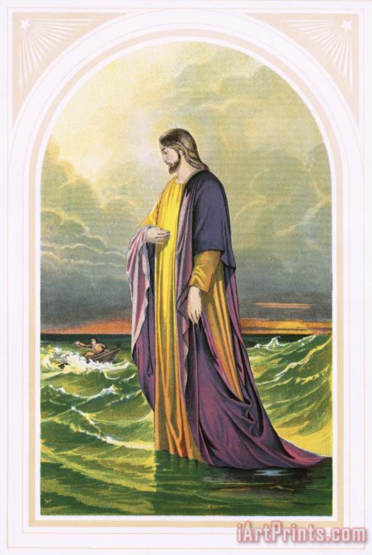 Christ Walking On The Sea painting - English School Christ Walking On The Sea Art Print