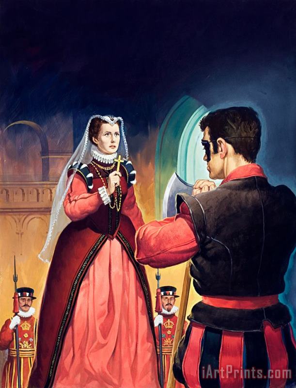 English School Execution of Mary Queen of Scots Art Print