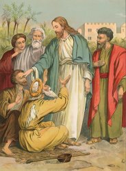 English School Jesus and the Blind Men painting
