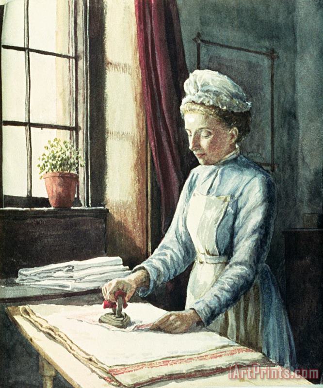 English School Laundry Maid Art Painting