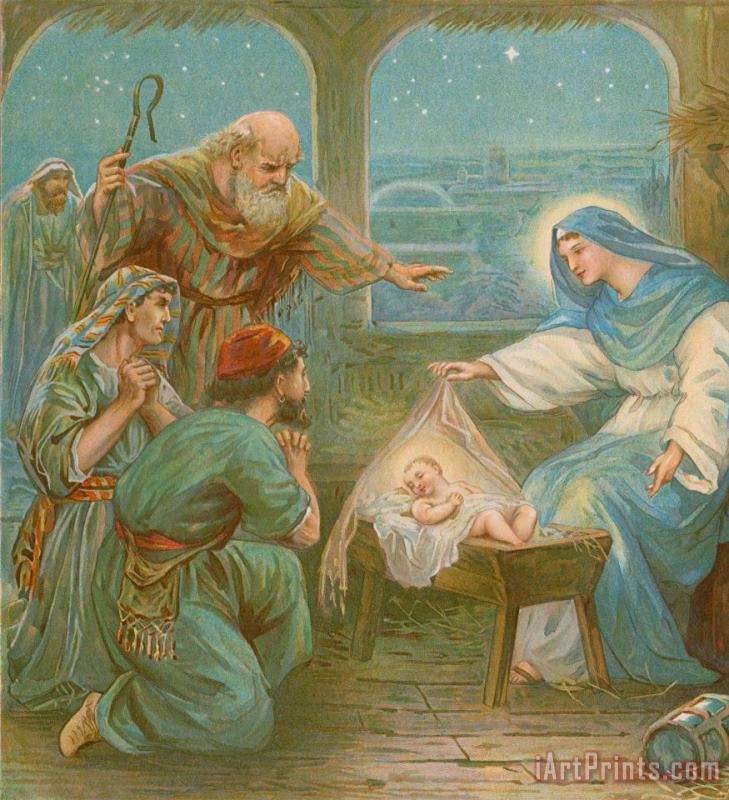 English School Nativity Scene Art Print