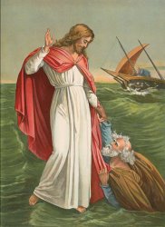 English School Peter Walking on the Sea painting