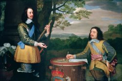 English School Portrait of Charles I and Sir Edward Walker painting
