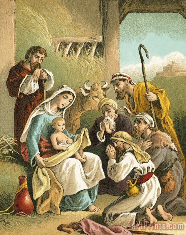 The Adoration Of The Shepherds painting - English School The Adoration Of The Shepherds Art Print