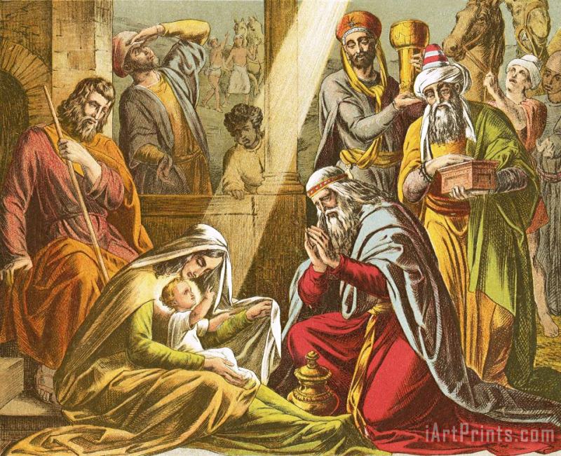 The Worship Of The Wise Men painting - English School The Worship Of The Wise Men Art Print