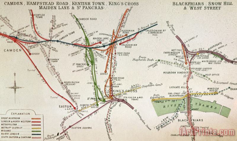 English School Transport Map Of London Art Print