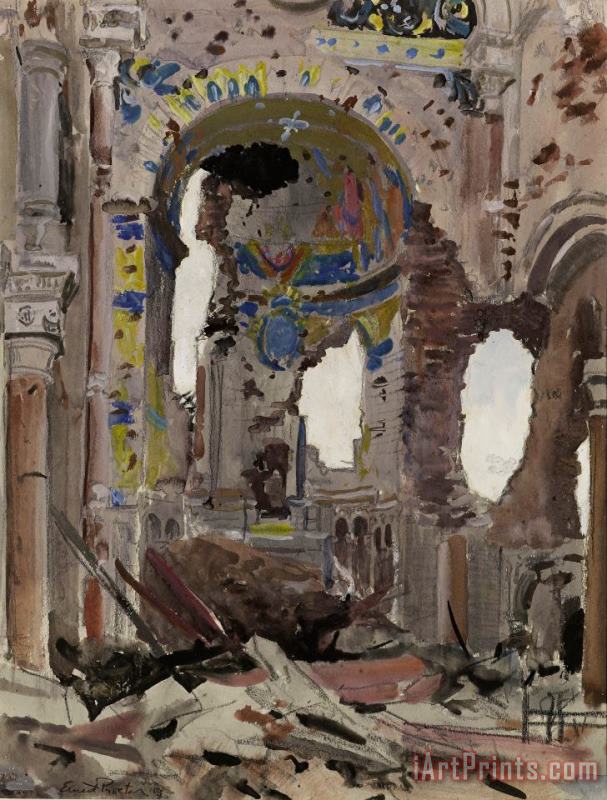 Bombed Out Interior Of Albert Church painting - Ernest Proctor Bombed Out Interior Of Albert Church Art Print