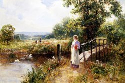 Ernest Walbourn Gathering Poppies Near Winchester England