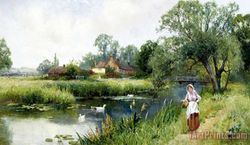 Ernest Walbourn Walk by The River Art Painting