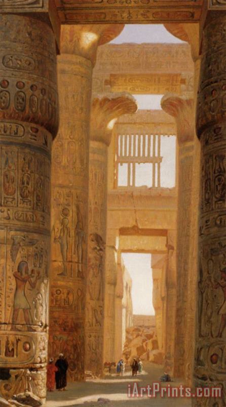 The Temple of Karnak painting - Ernst Carl Eugen Koerner The Temple of Karnak Art Print