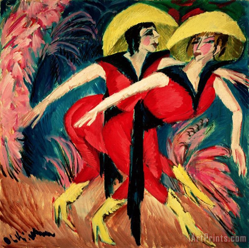 Dancers In Red painting - Ernst Ludwig Kirchner Dancers In Red Art Print