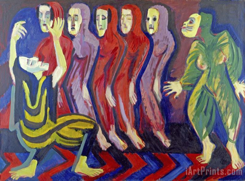 Death Dance of Mary Wigman painting - Ernst Ludwig Kirchner Death Dance of Mary Wigman Art Print