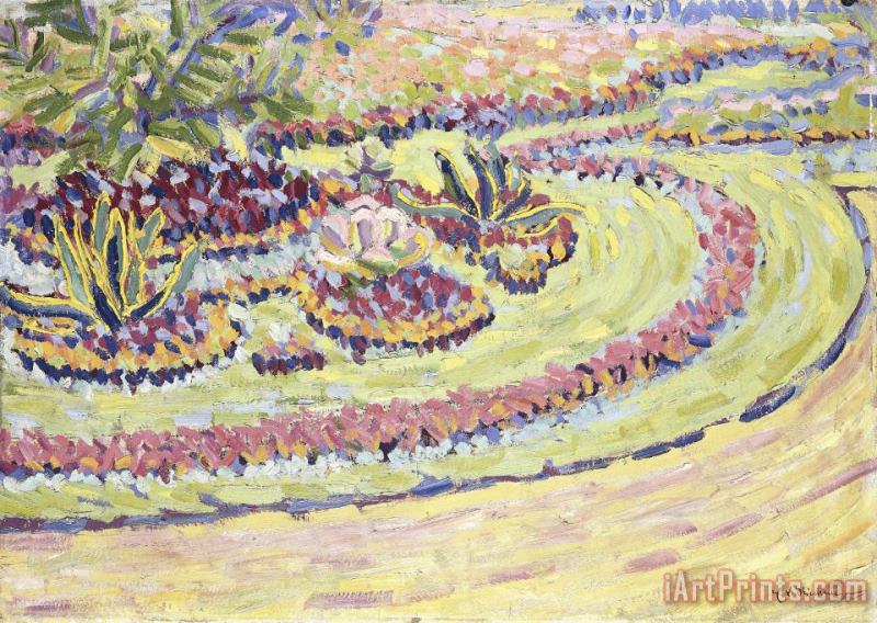 Flowerbed painting - Ernst Ludwig Kirchner Flowerbed Art Print
