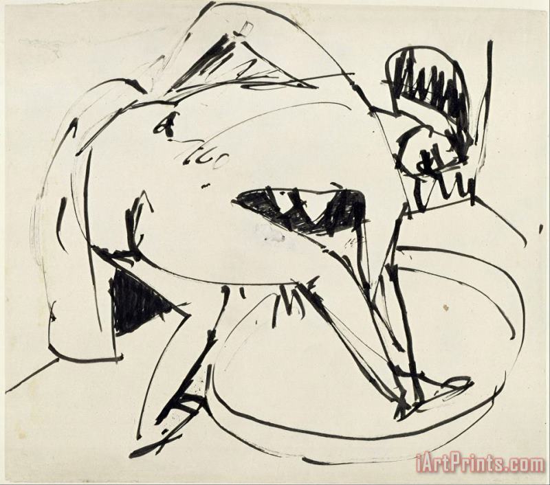 Girl in Tub painting - Ernst Ludwig Kirchner Girl in Tub Art Print