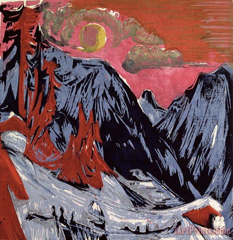 Ernst Ludwig Kirchner Mountains in Winter Art Painting