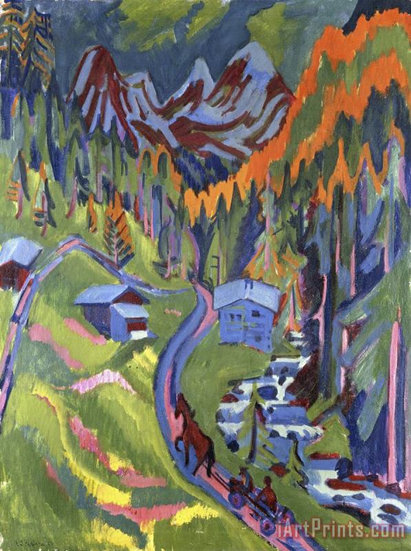 Sertig Path in Summer painting - Ernst Ludwig Kirchner Sertig Path in Summer Art Print