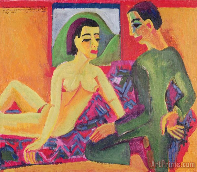 The Couple painting - Ernst Ludwig Kirchner The Couple Art Print