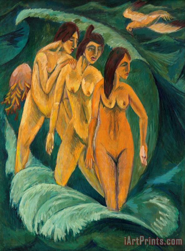 Ernst Ludwig Kirchner Three Bathers Art Print