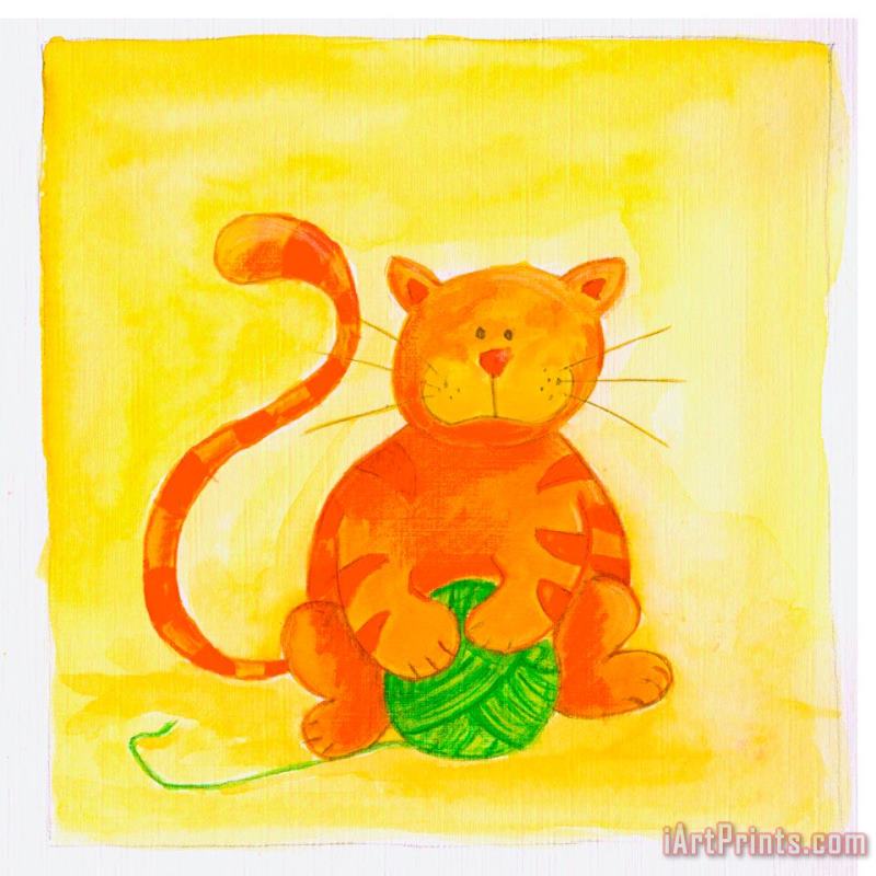 Cat 2 painting - Esteban Studio Cat 2 Art Print