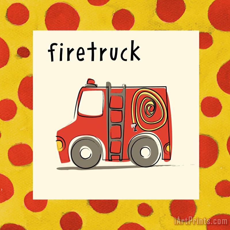 Firetruck painting - Esteban Studio Firetruck Art Print