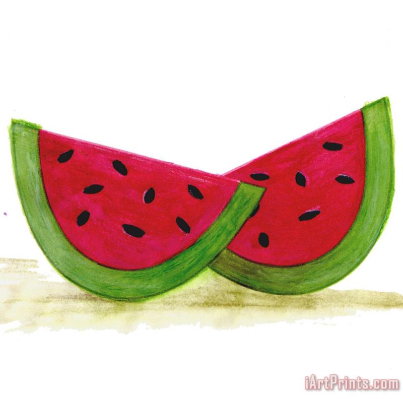 Watermelon painting - Esteban Studio Watermelon Art Print
