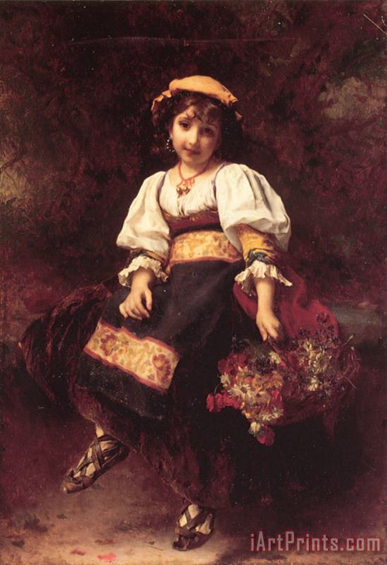 The Flower Seller painting - Etienne Adolphe Piot The Flower Seller Art Print