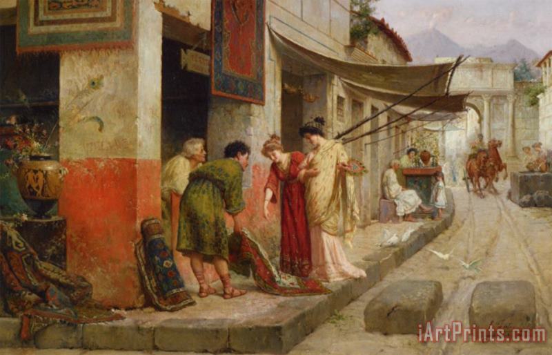 Merchant in Pompeii painting - Ettore Forti Merchant in Pompeii Art Print